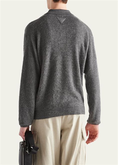 prada men's cashmere silk cardigan|prada silk and cotton sweaters.